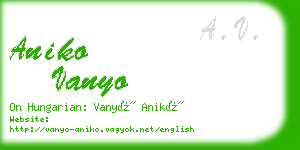 aniko vanyo business card